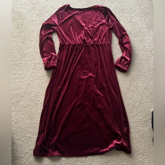 a new day Burgundy Velvet Wrap Dress - Picture 4 of 4
